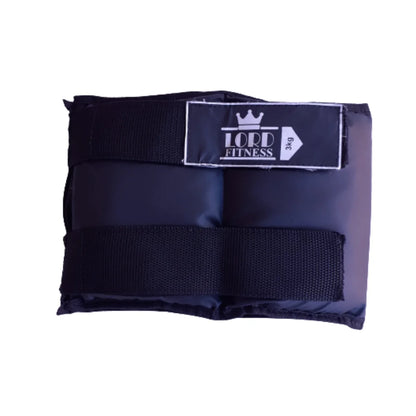 Tornozeleira Caneleira Peso 3kg Par -  ACADEMIA - cor preto - Lord Império