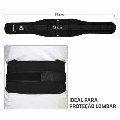 Cinturão de Musculação Muvin para Proteção da Coluna e Apoio Lombar