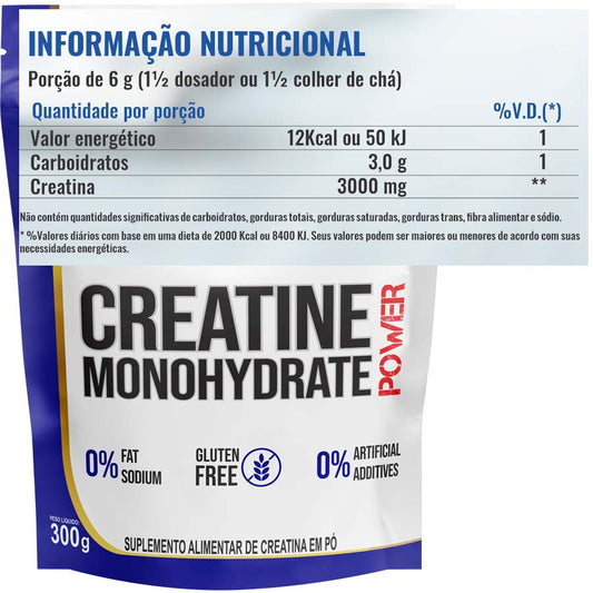 Creatina Monohidratada Power Creatina 3g Refil 300g Profit